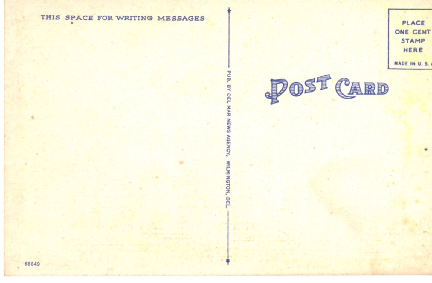 U.S. Post Office Building DOVER DELAWARE Vintage Linen Postcard Circa 1930 - 1945