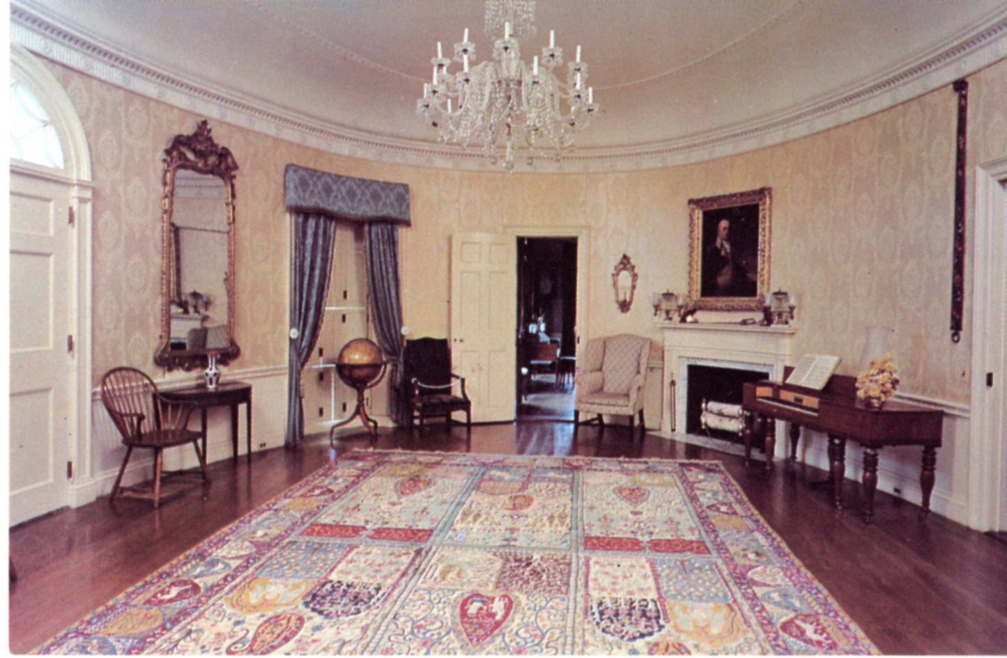 Montpelier Knox Mansion Oval Room THOMASTON MAINE Vintage Postcard ©1970's