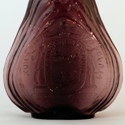 Thomaston Bicentennial Amethyst Glass Bottle Featuring Henry Knox Circa 1977