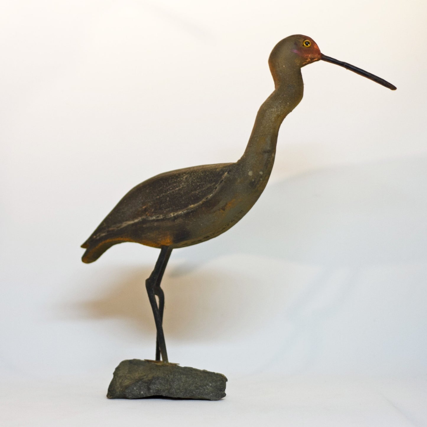 Signed Hand Carved and Painted Folk Art REDDISH EGRET SHOREBIRD 14” Tall by AL SCHATZLE