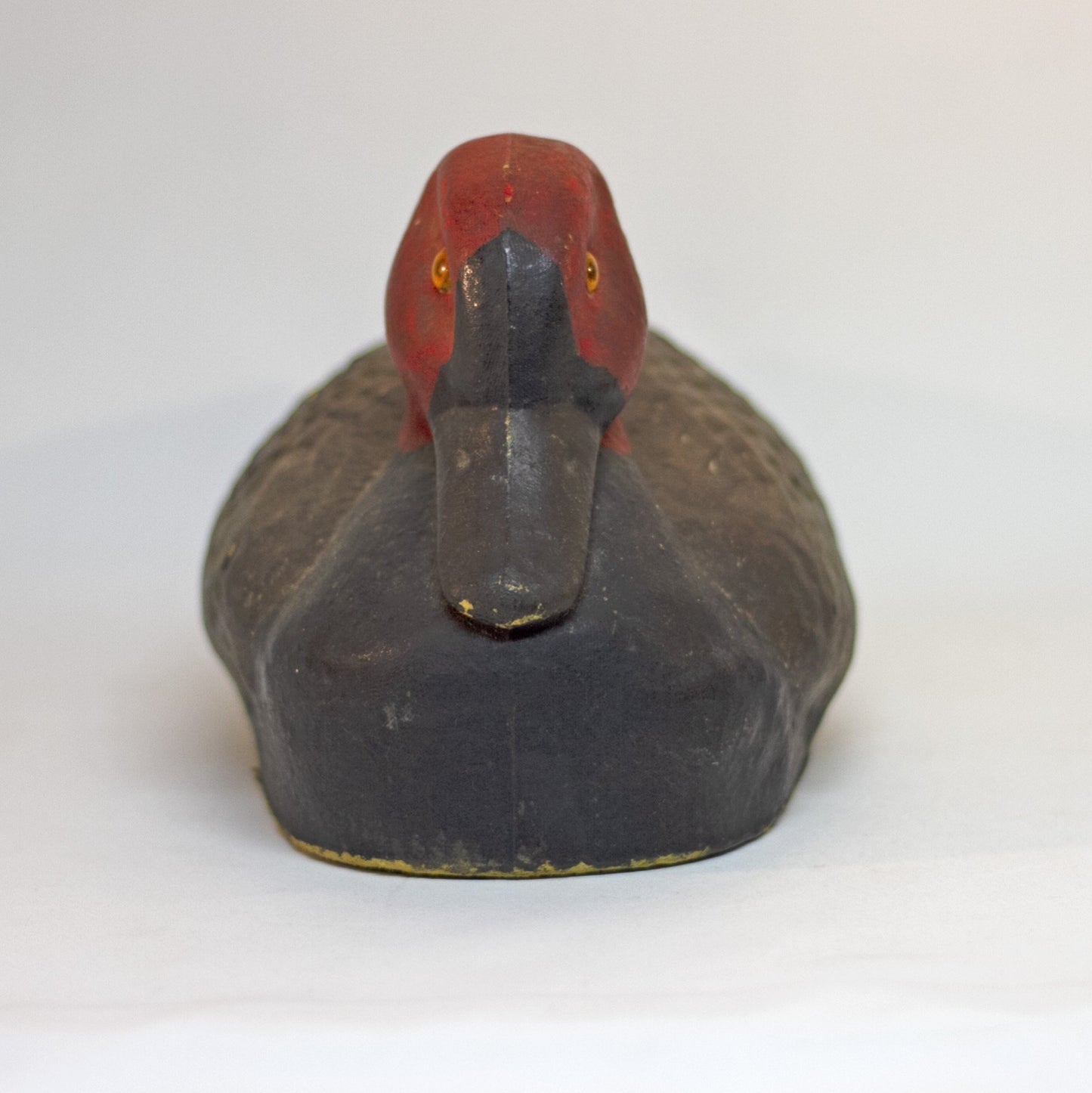 Vintage PAPER MÂCHÉ REDHEAD DUCK DECOY with Glass Eyes Circa 1940s - 1950s