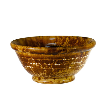 Antique SLIP BANDED AMERICAN ROCKINGHAM BOWL Circa 1880 - 1910