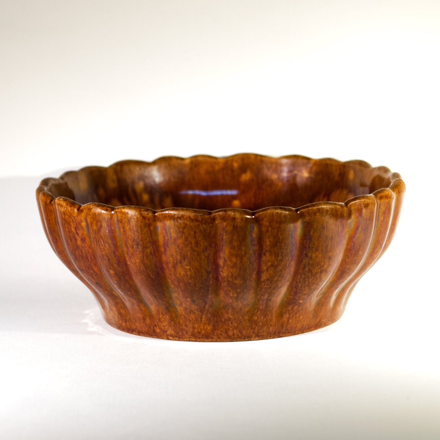 Antique AMERICAN ROCKINGHAM RIBBED BOWL Circa 1880 - 1900