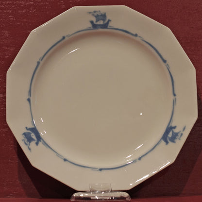 BLUE SAILING SHIPS 10 ¼” DINNER PLATE by Rookwood Pottery Cincinnati Ohio