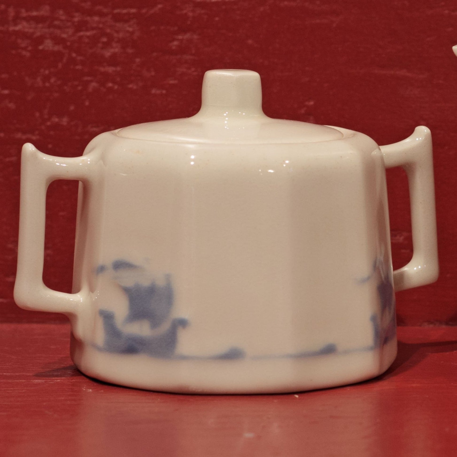 BLUE SAILING SHIPS TEA SET by Rookwood Pottery Cincinnati Ohio Includes Teapot, Creamer and Covered Sugar