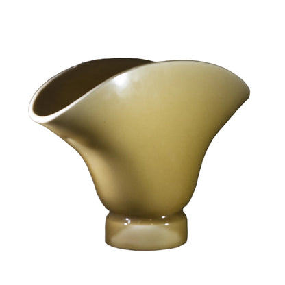 ROOKWOOD FAN Shaped Vase #6839 with Incised Face of Young Girl Circa 1944