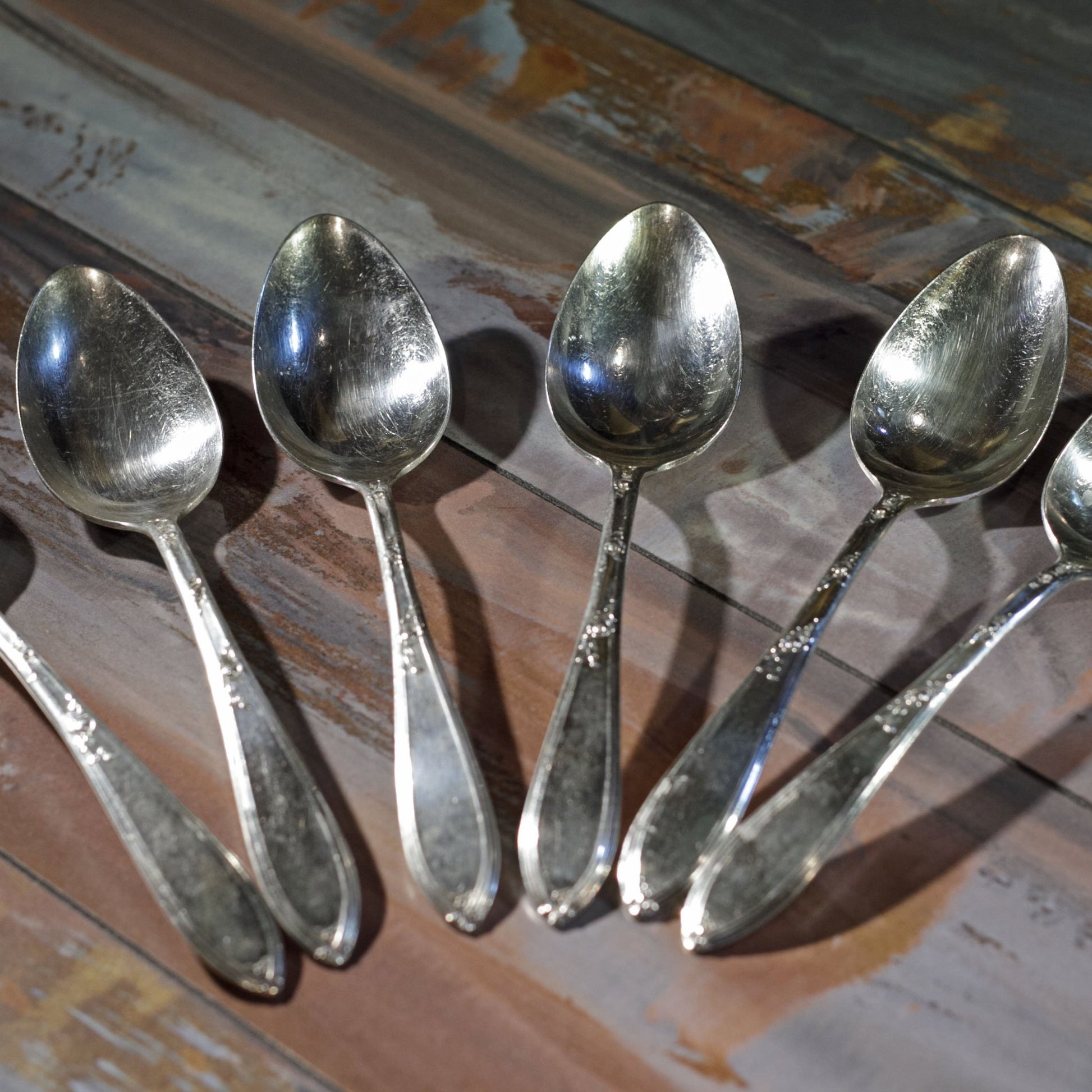 ROSEMARY SILVER PLATE TABLESPOONS Set of Six (6)