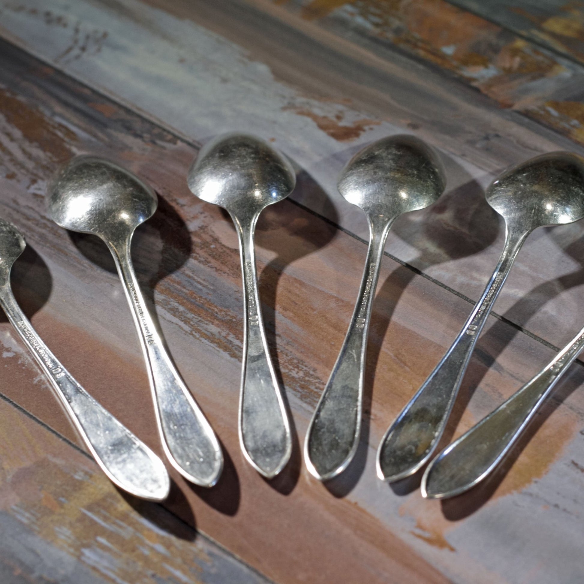 ROSEMARY SILVER PLATE TABLESPOONS Set of Six (6)