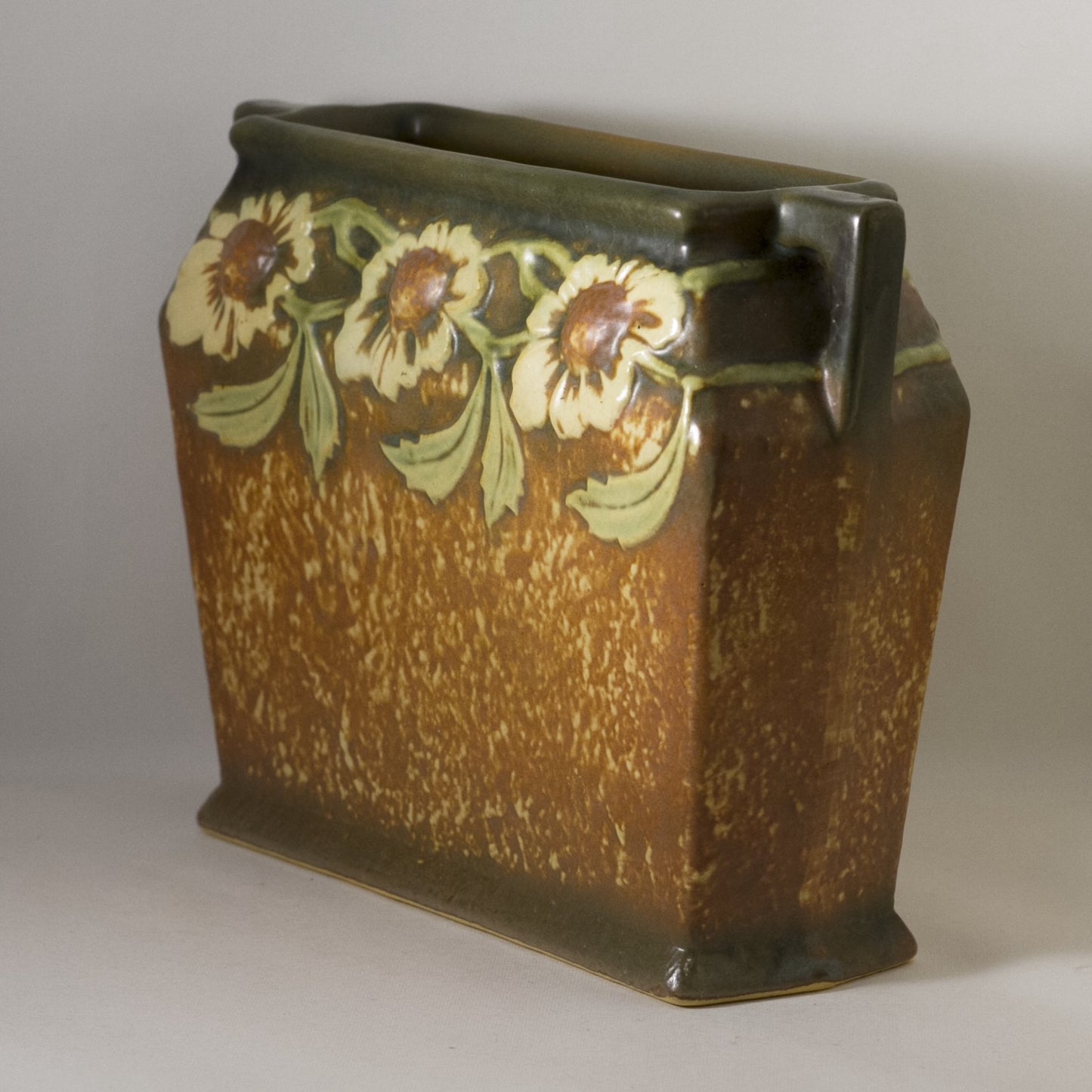 ROSEVILLE POTTERY Pillow Vase in Dahlrose Circa 1924