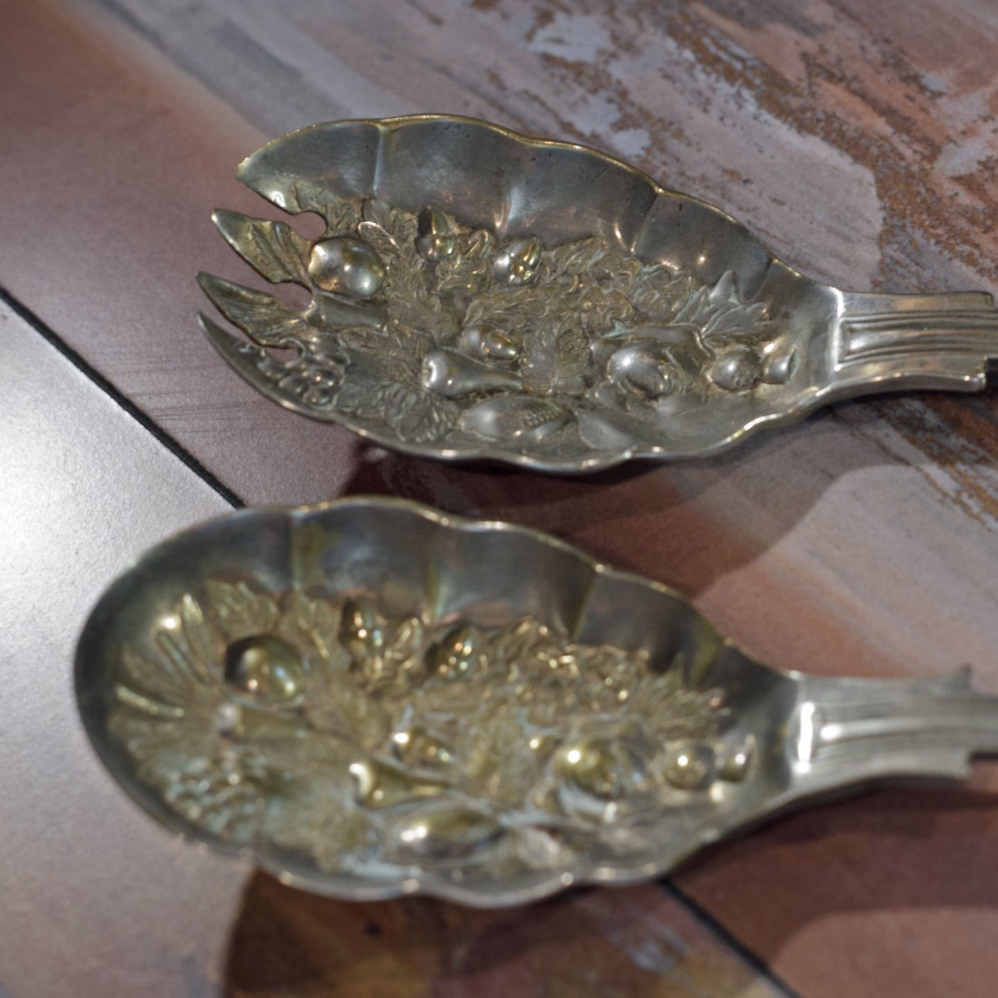 KINGS SILVER PLATE SALAD SET by Original Sheffield