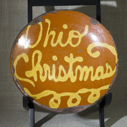 SHOONER AMERICAN REDWARE Ohio Christmas Dish Signed and Dated Circa 1994