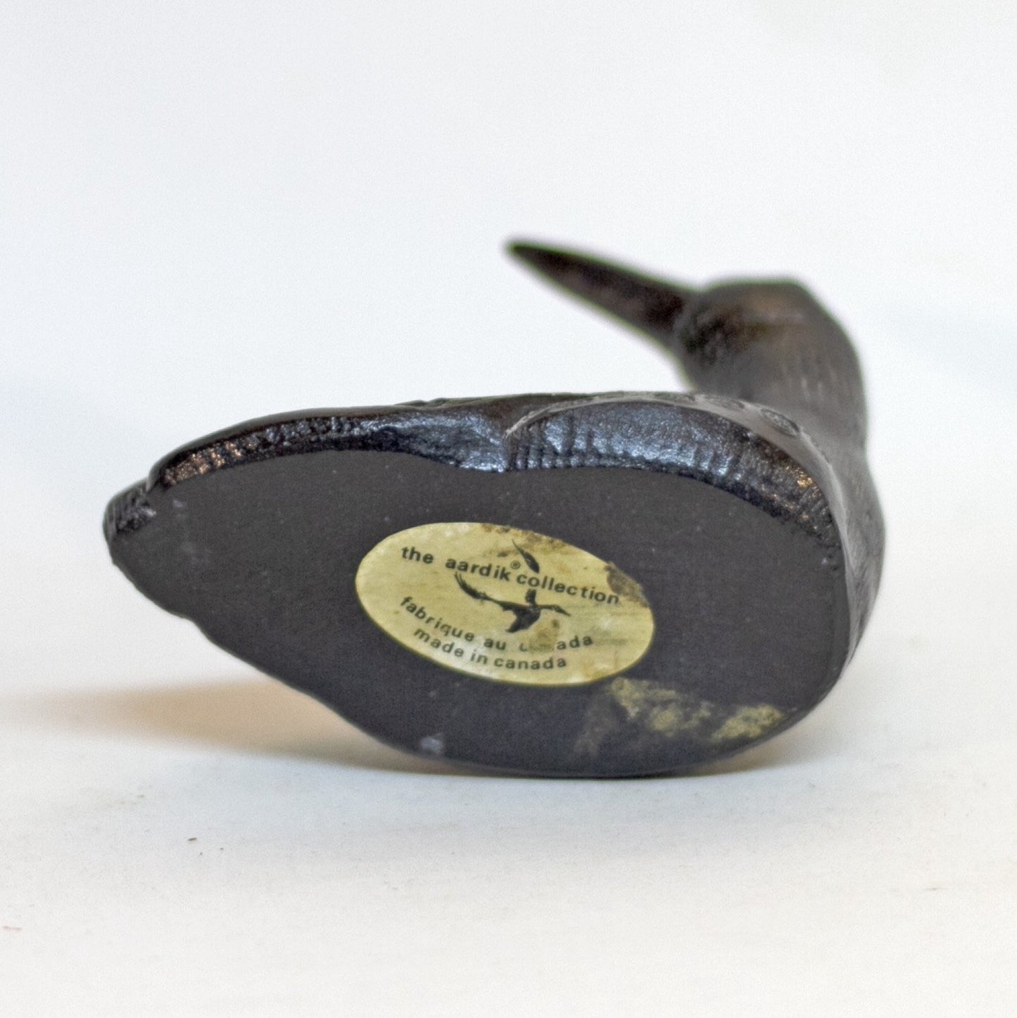 Vintage THE AARDIK COLLECTION Black Soapstone Canadian Loon Circa 1970s