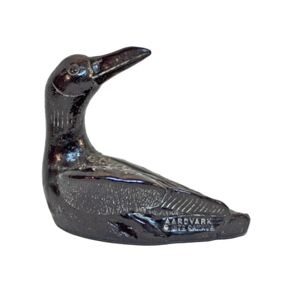 Vintage THE AARDIK COLLECTION Black Soapstone Canadian Loon Circa 1970s