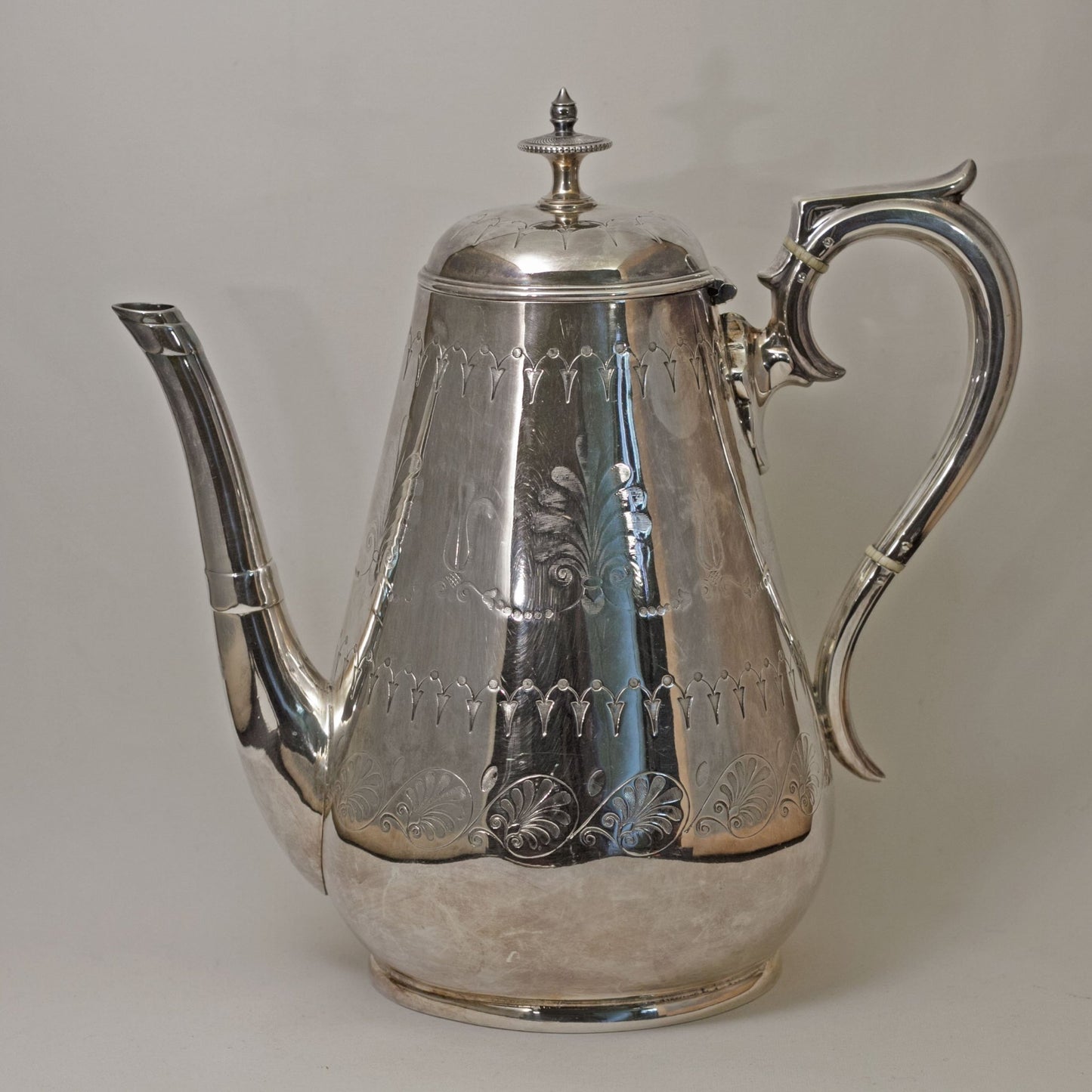 ENGRAVED ELECTROPLATED VICTORIAN COFFEEE POT