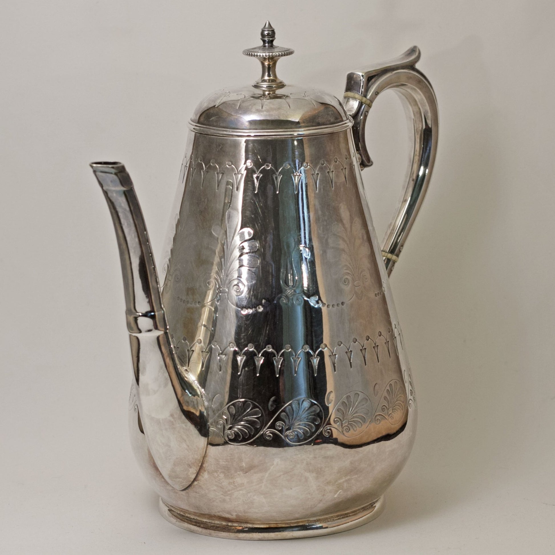 ENGRAVED ELECTROPLATED VICTORIAN COFFEEE POT
