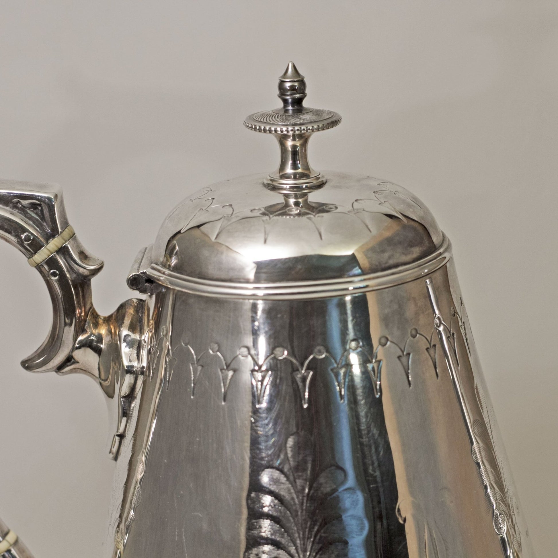Electroplated Victorian COFFEE POT Engraved Circa 1860 to 1910