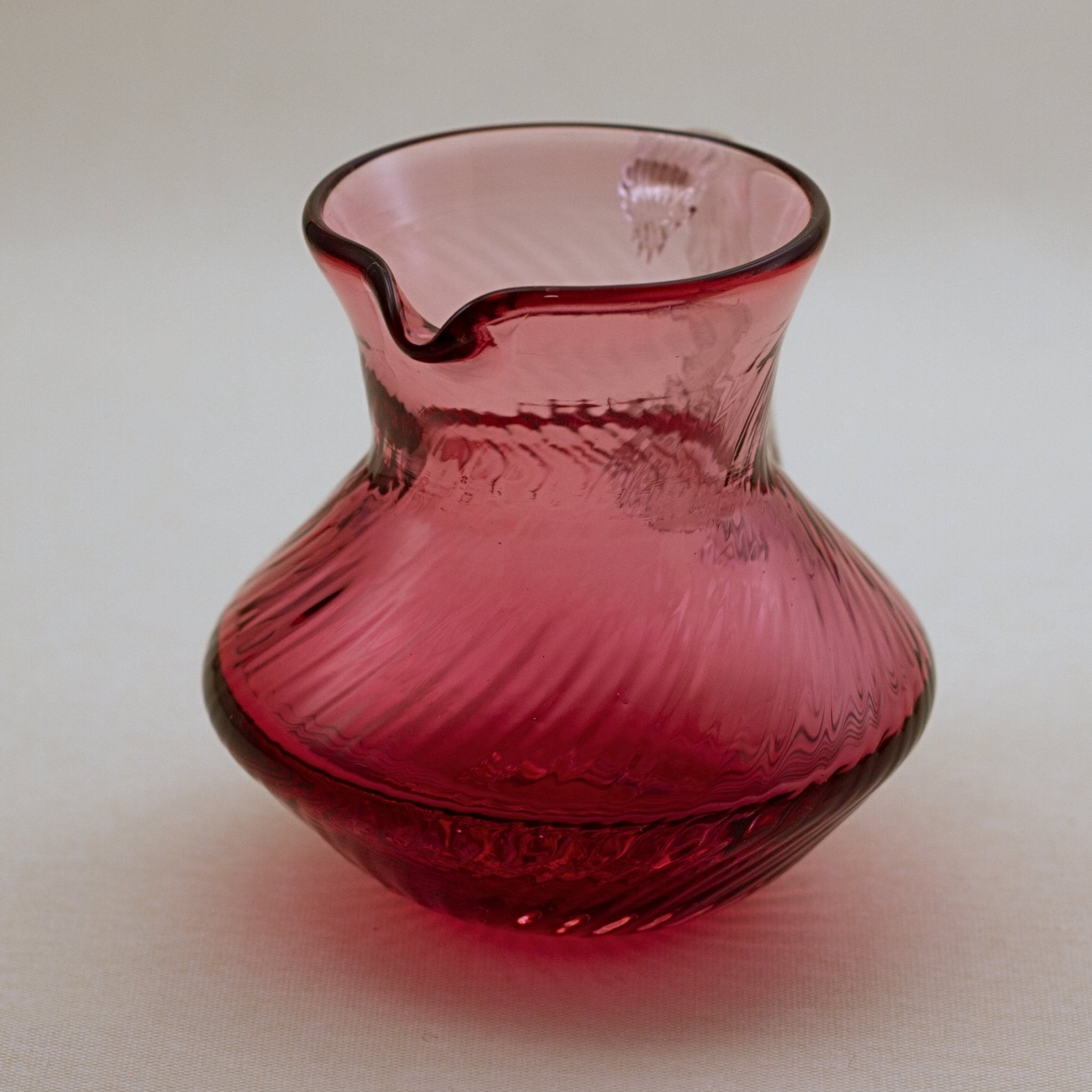 Antique Cranberry deals Glass Creamer or Small Pitcher with Applied Crystal