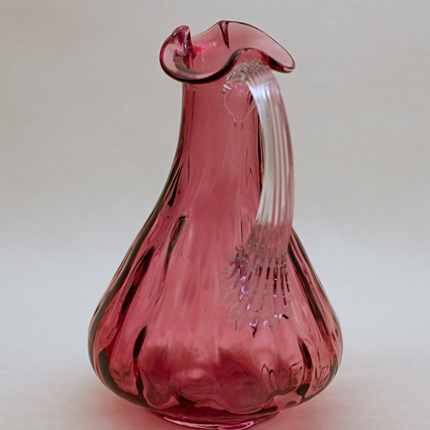 PILGRIM CRANBERRY GLASS Small Long Neck Pitcher