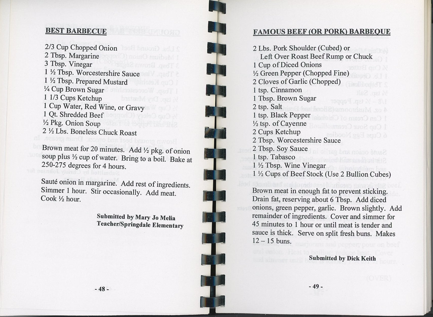 RECIPES FROM OLD FAMILY FAVORITES  | Springdale Bicentennial 1806 - 2006