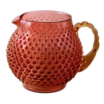 FENTON CRANBERRY GLASS Hobnail Squat Jug or Squat Pitcher