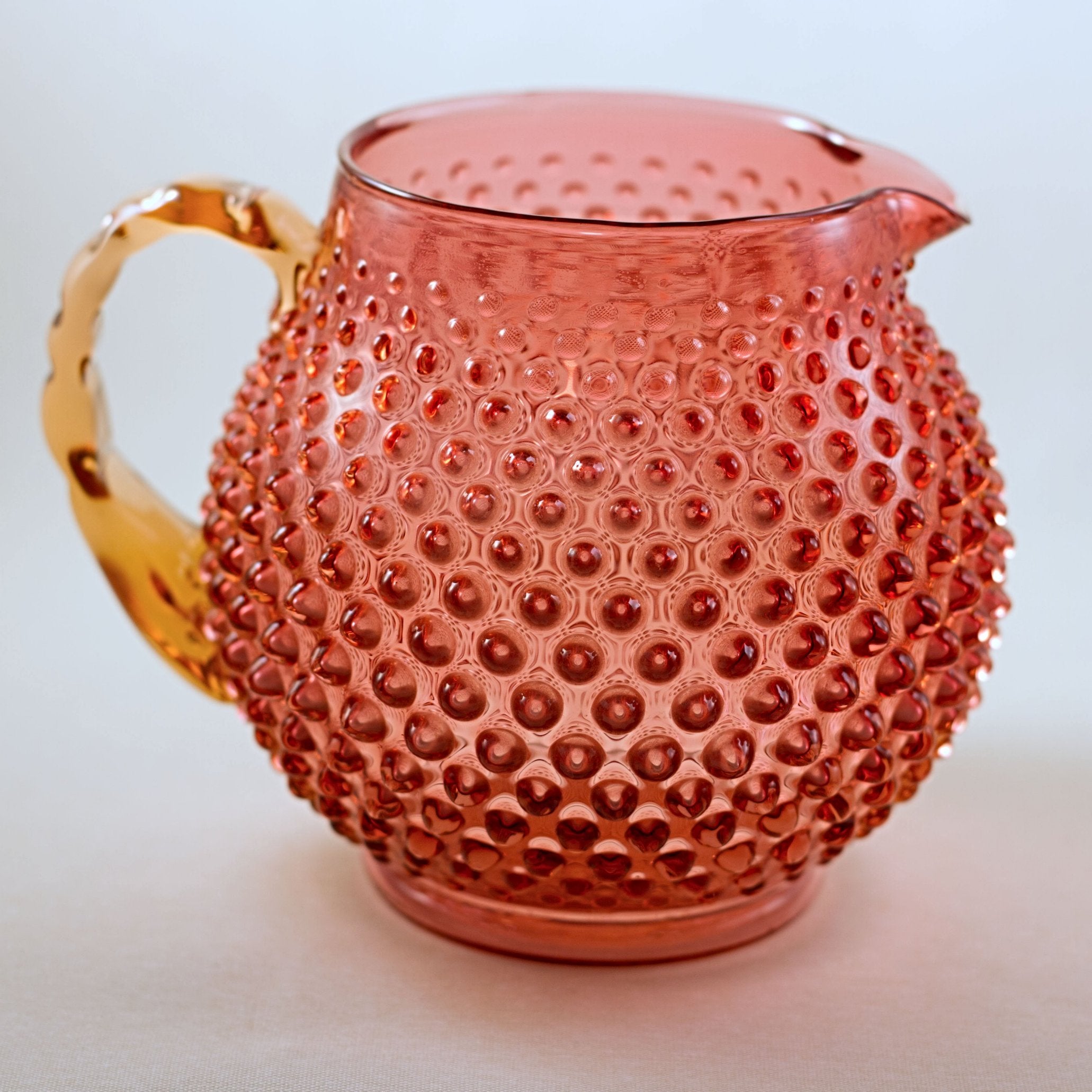 MCM shops vintage Fenton hobnail pitcher amber glass