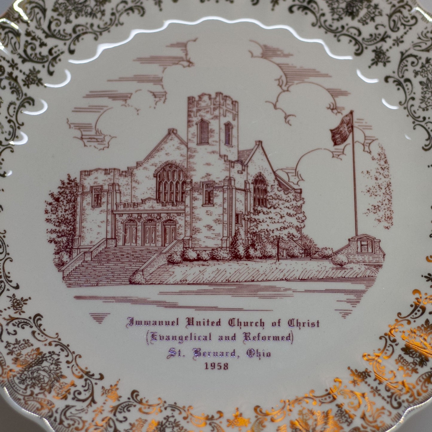 Vintage Decorative CHURCH PLATE Immanuel United Church of Christ St. Bernard Ohio 1958