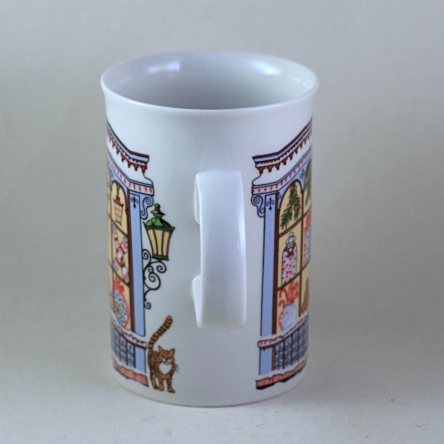 DUNOON SUE SCULLARD Mug Christmas Storefront with Cats