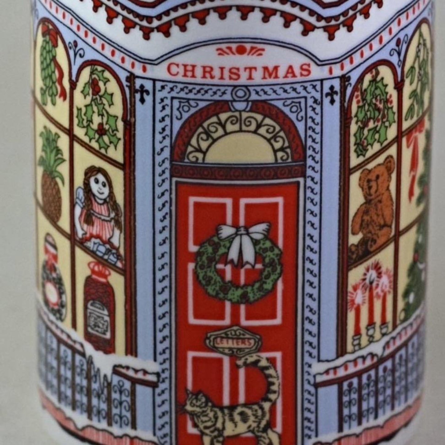 DUNOON SUE SCULLARD Mug Christmas Storefront with Cats