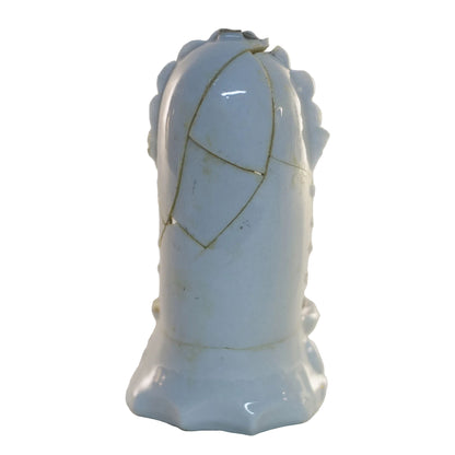 Antique Porcelain FREE-STANDING PRAYERFUL CHRIST HOLY WATER FONT Damaged