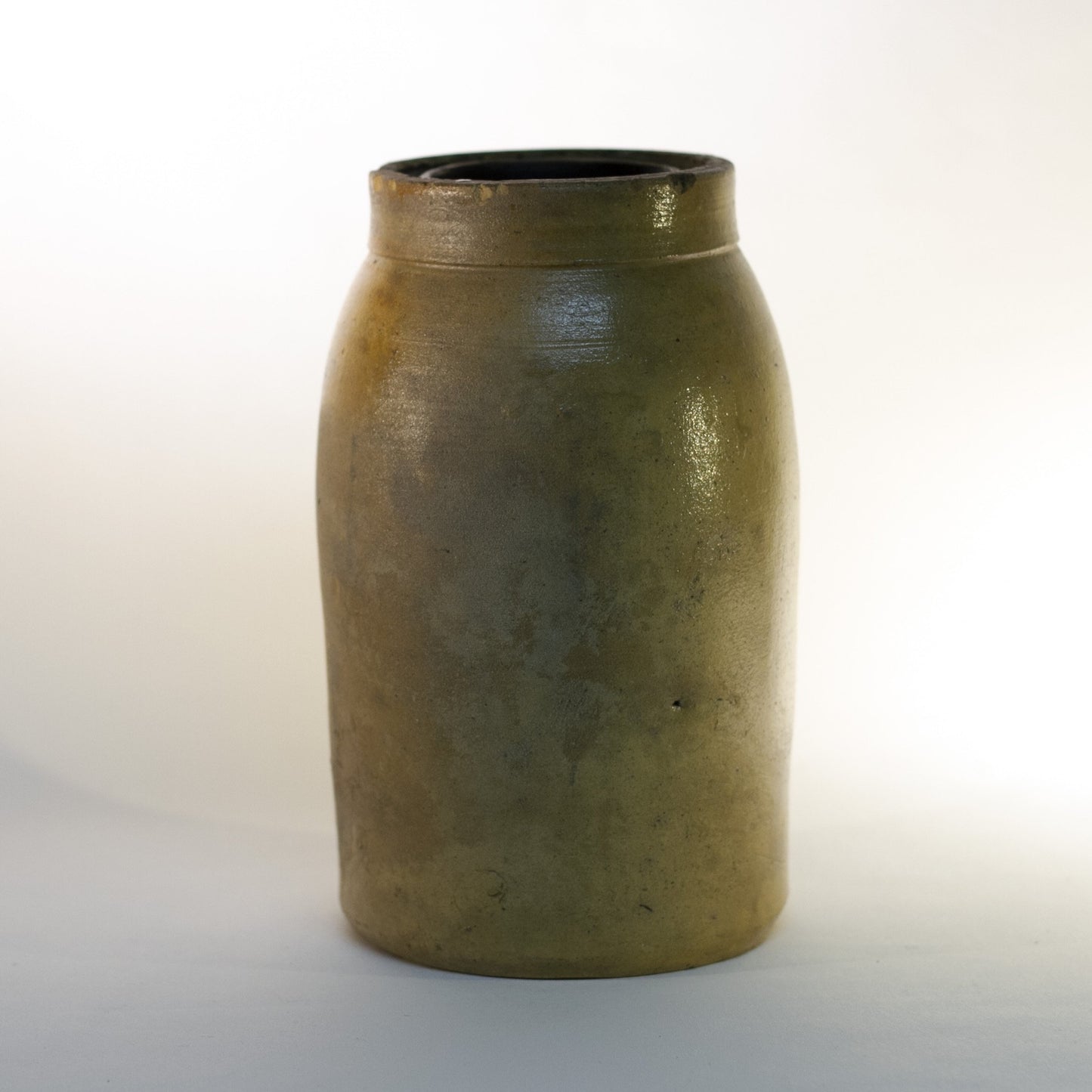 Antique 19th Century STONEWARE CROCK with Thumbprint Mark