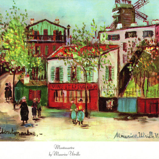 MONTMARTRE Lithograph Print on Canvas Sheet by Maurice Utrillo