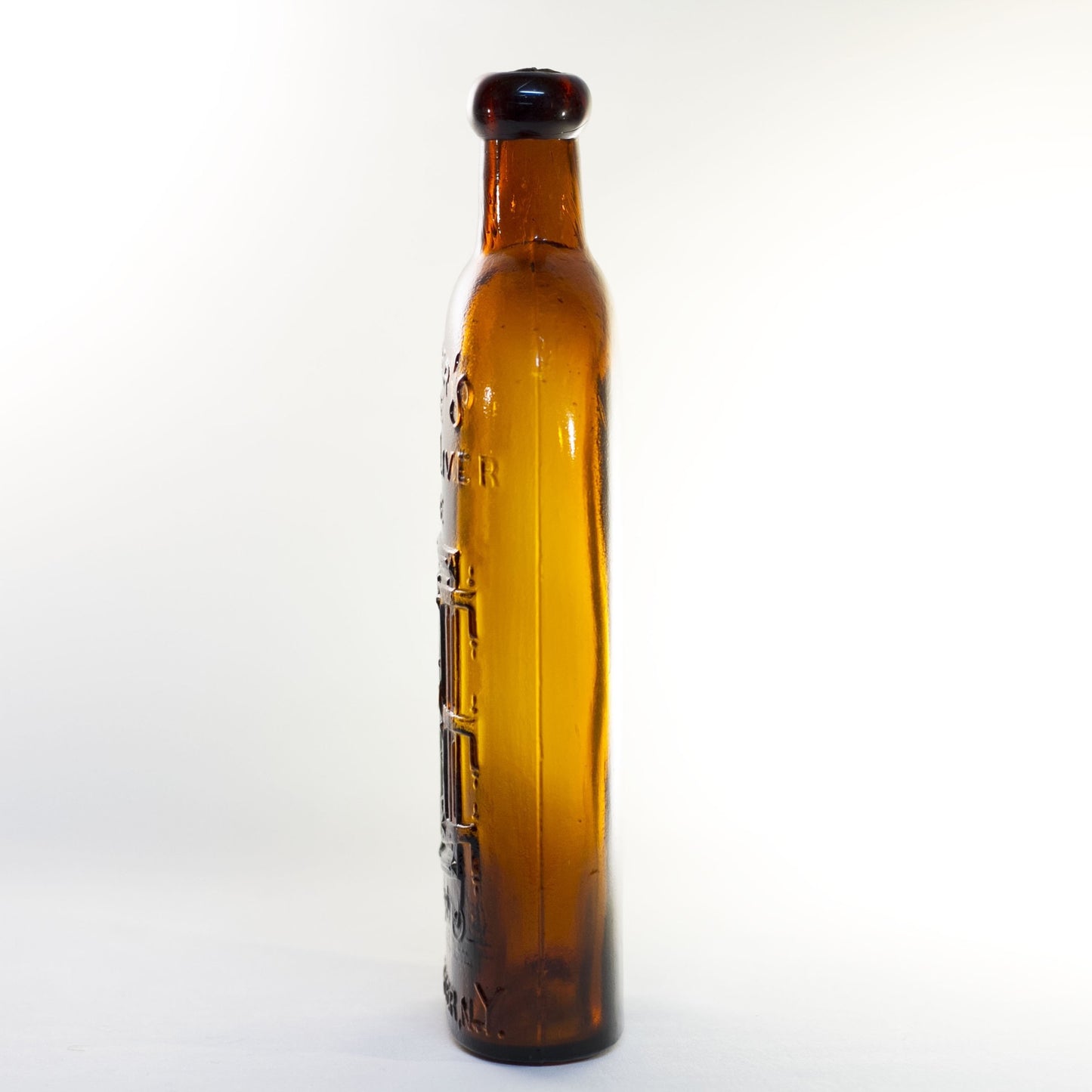 Antique WARNER'S SAFE KIDNEY & LIVER CURE Bottle in Amber Glass Circa 1880s