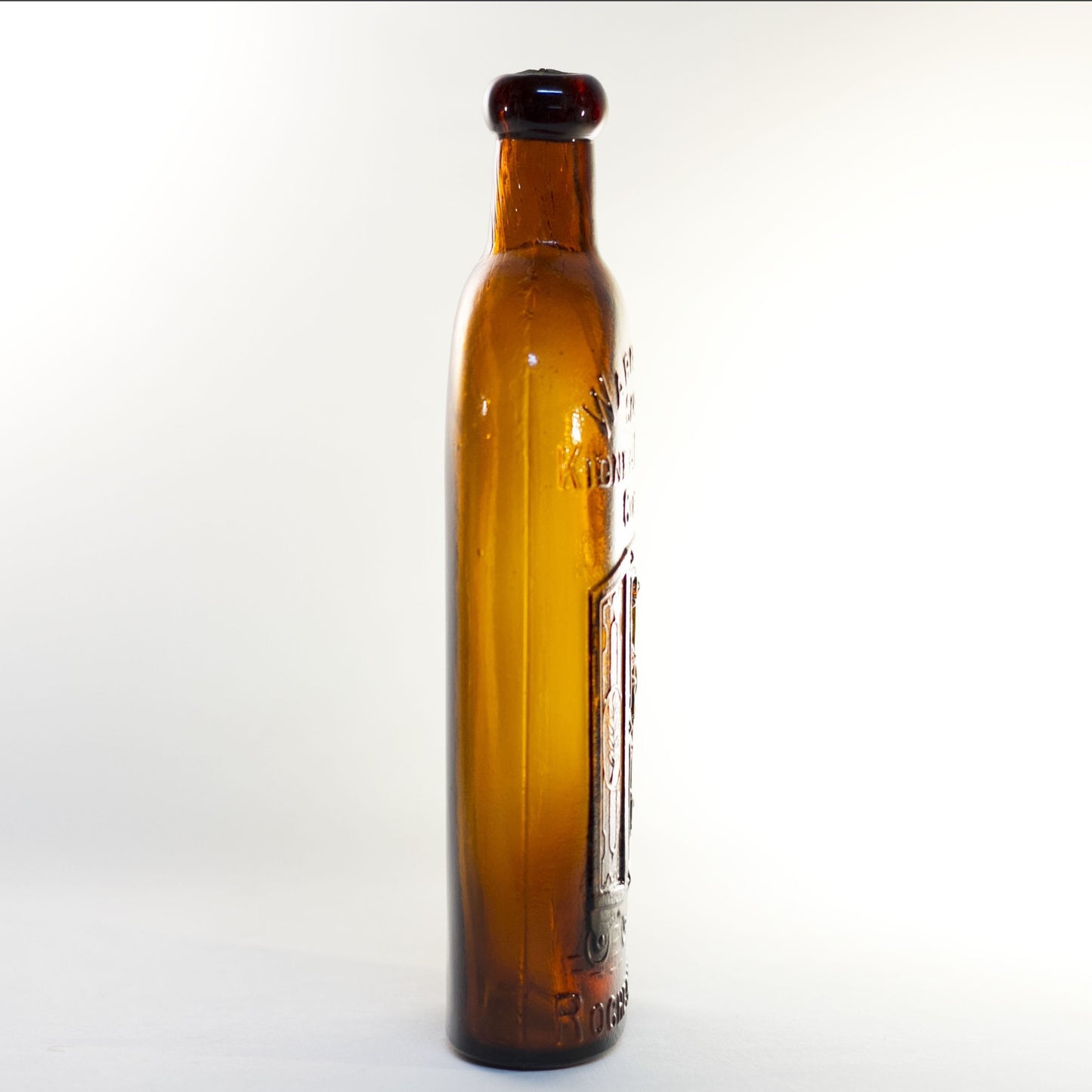 Antique WARNER'S SAFE KIDNEY & LIVER CURE Bottle in Amber Glass Circa 1880s