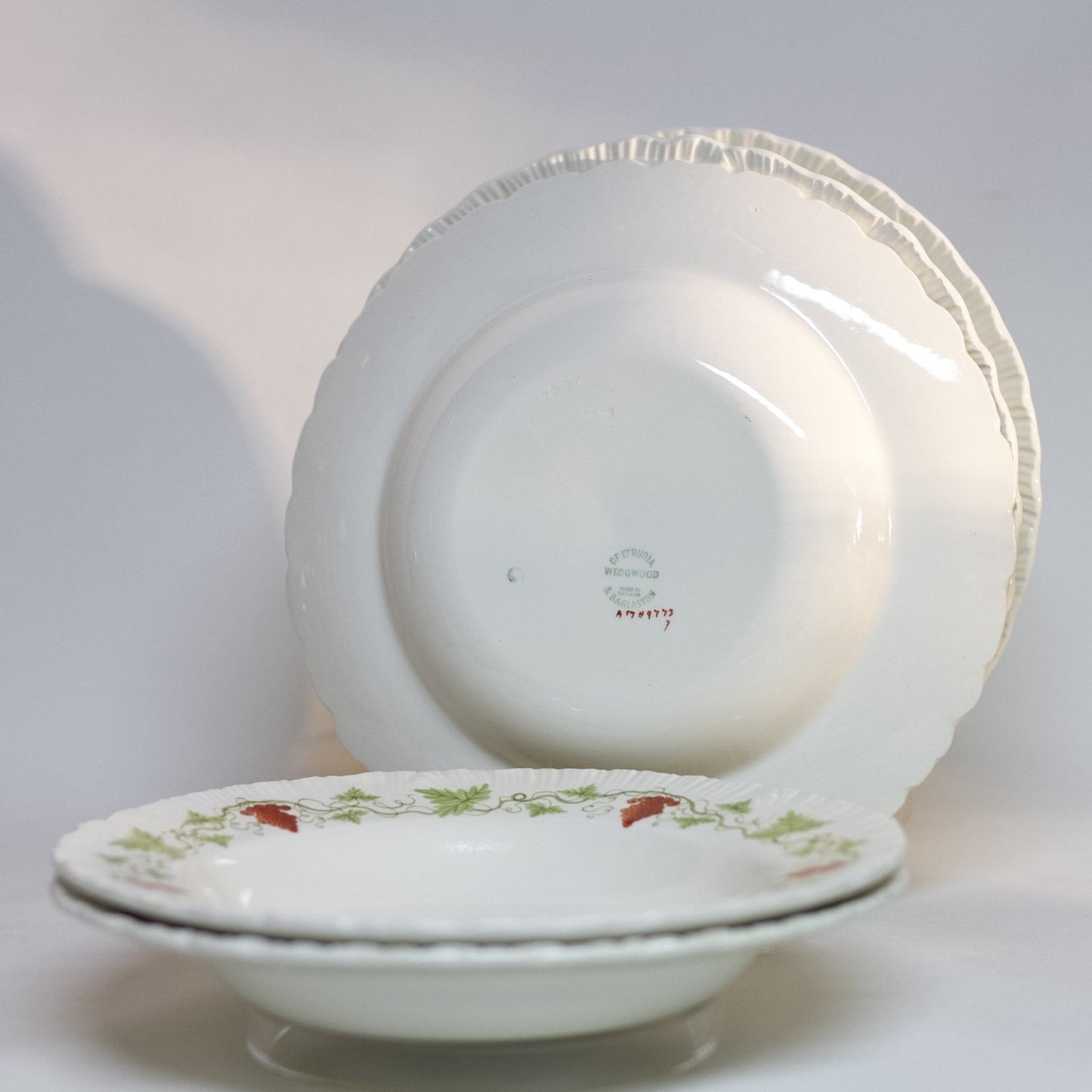 BACCHUS RED by Wedgewood RIMMED SOUP BOWL Circa 1940 - 1974 Discontinued Pattern Made in England