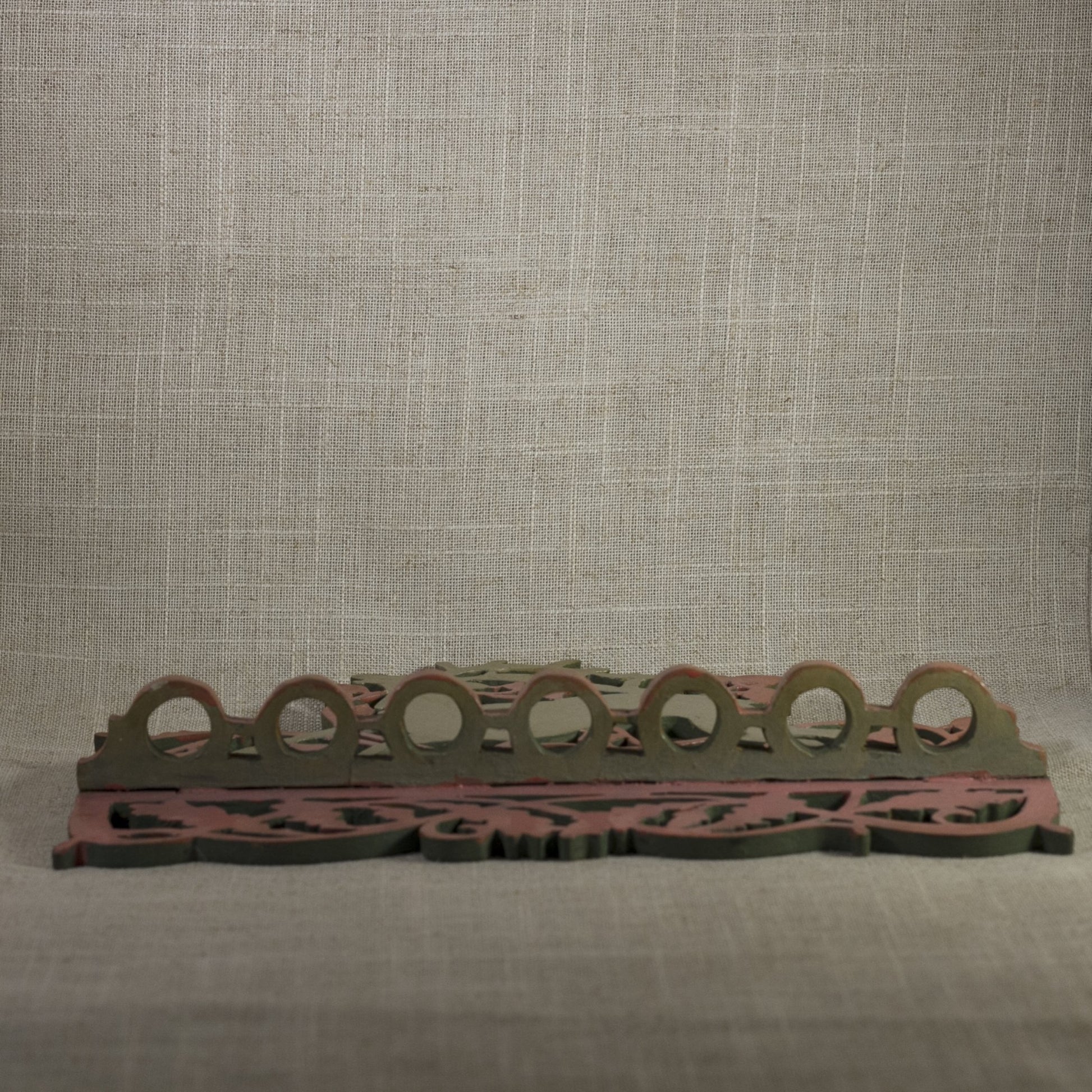 FOLK ART SPOON RACK Scroll and Fretwork Design with Stag