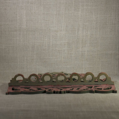 FOLK ART SPOON RACK Scroll and Fretwork Design with Stag
