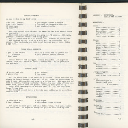 FROM WILMA'S KITCHEN Cookbook by Wilma Linville Circa 1979 Table of Contents Page