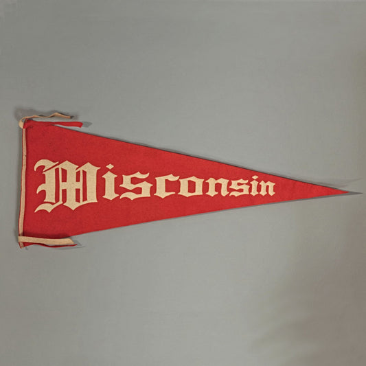 University of Wisconsin Antique College Sewn Letter Felt Flag Pennant Circa 1910