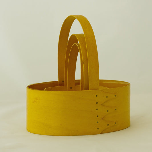 SHAKER-STYLE SWALLOW TAIL JOINTED Yellow Oval Nesting Carrier Baskets (Set of 3)