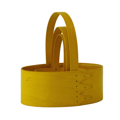 SHAKER-STYLE SWALLOW TAIL JOINTED Yellow Oval Nesting Carrier Baskets (Set of 3)