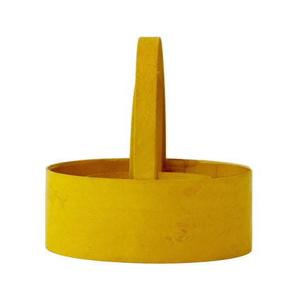SHAKER-STYLE SWALLOW TAIL JOINTED Yellow Oval Nesting Carrier Baskets (Set of 3)