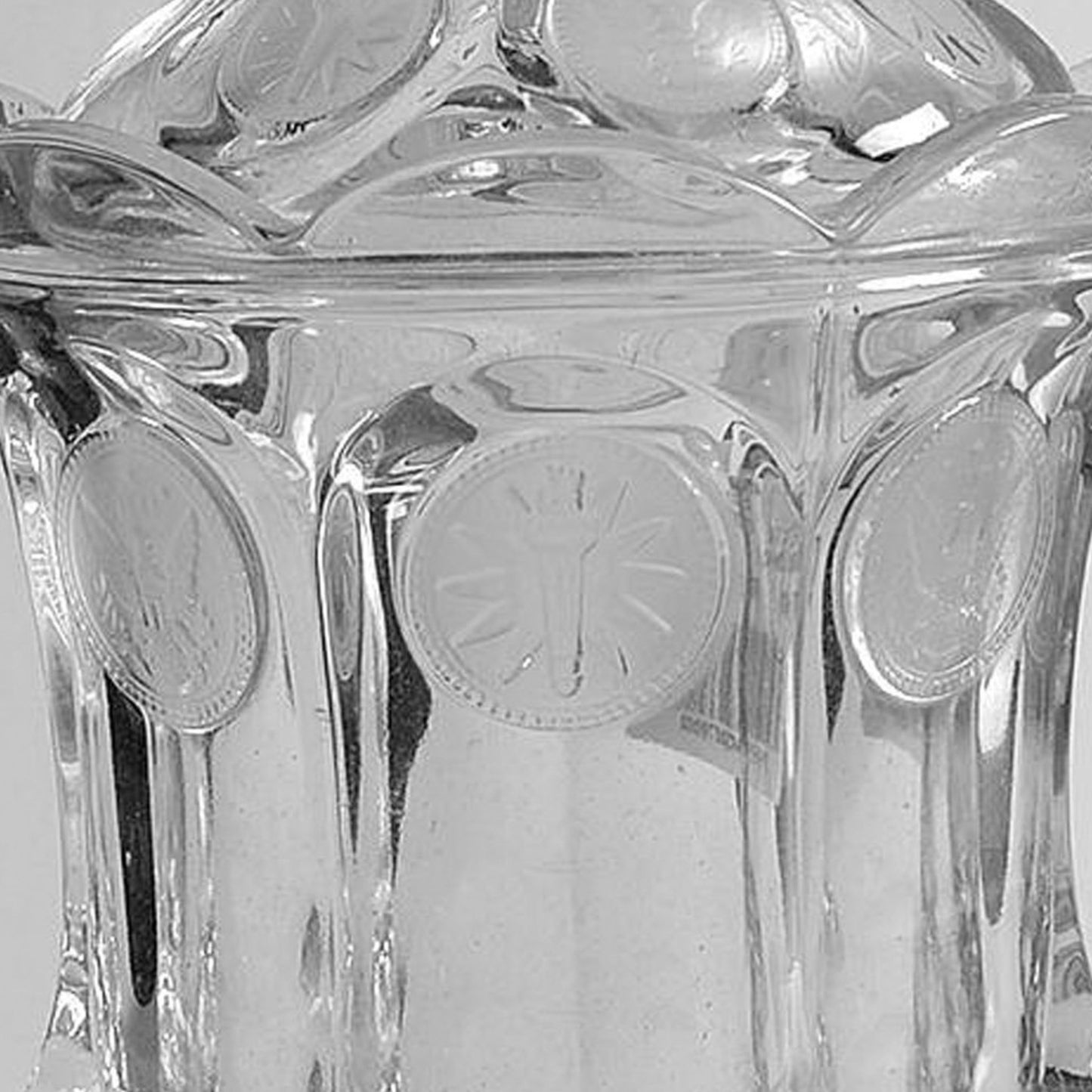 CLEAR COIN PATTERN Covered Candy Dish Circa 1958 - 1981