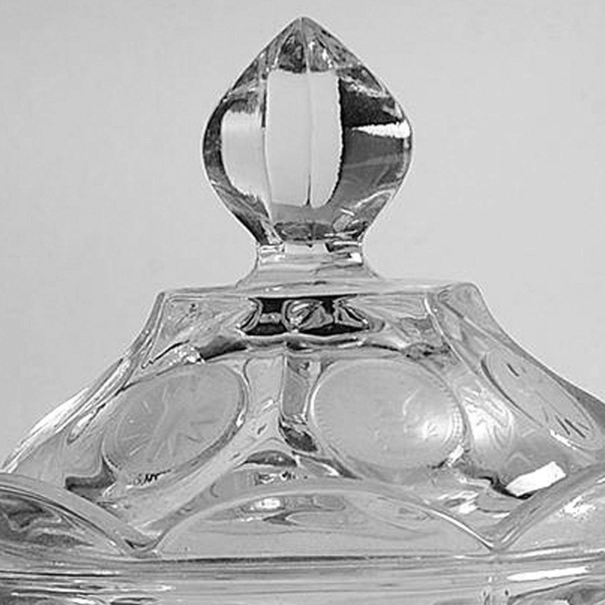 FOSTORIA COIN GLASS Covered Candy Dish