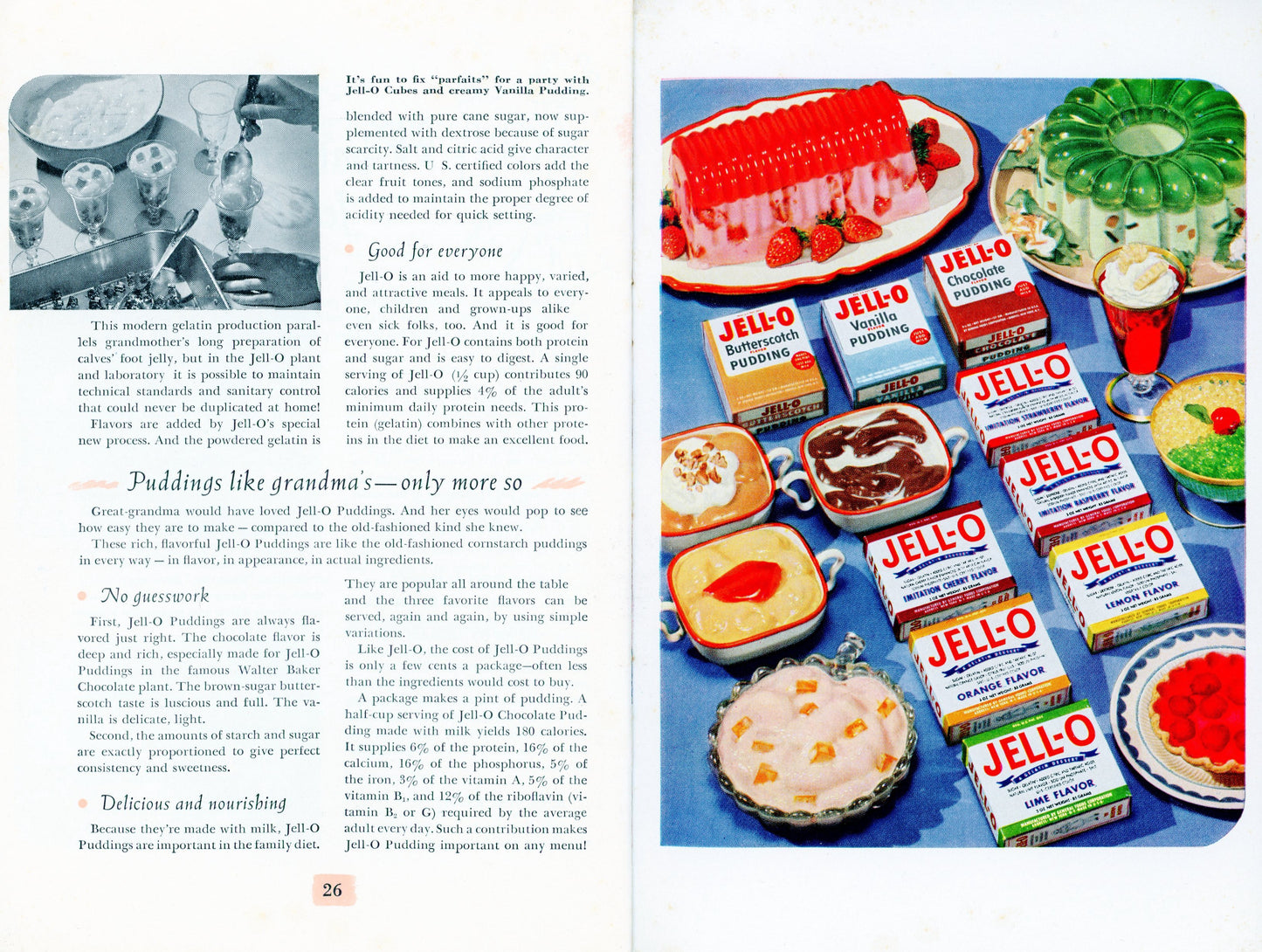 DESSERT MAGIC Vintage JELL-O Recipe Book Published by General Foods Corporation Circa 1944