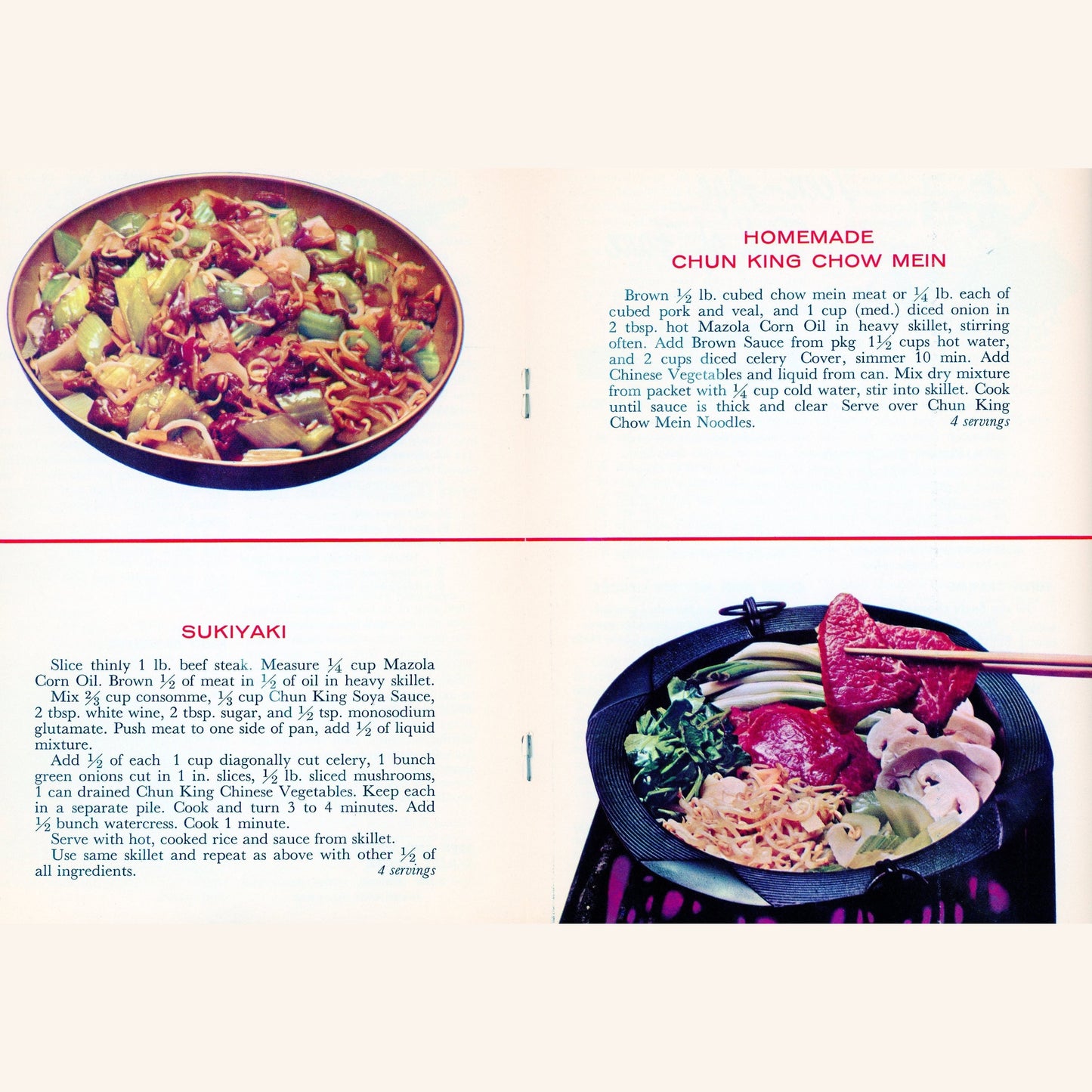 ORIENTAL COOKERY Vintage Recipe Booklet Produced by Chun King and Mazola Corn Oil Circa 1962