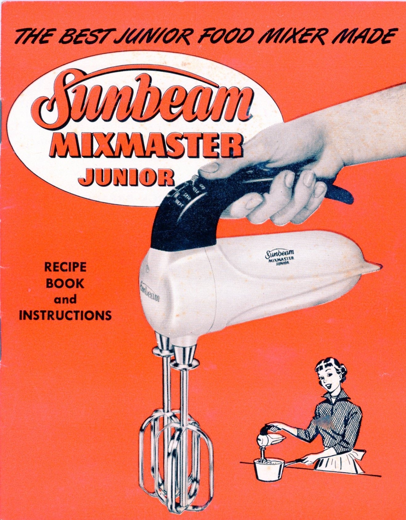 SUNBEAM MIXMASTER JUNIOR Recipe Book and Instructions Circa 1952