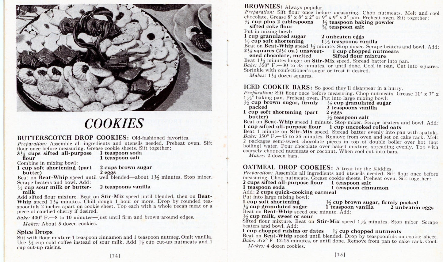 SUNBEAM MIXMASTER JUNIOR Recipe Book and Instructions Circa 1952