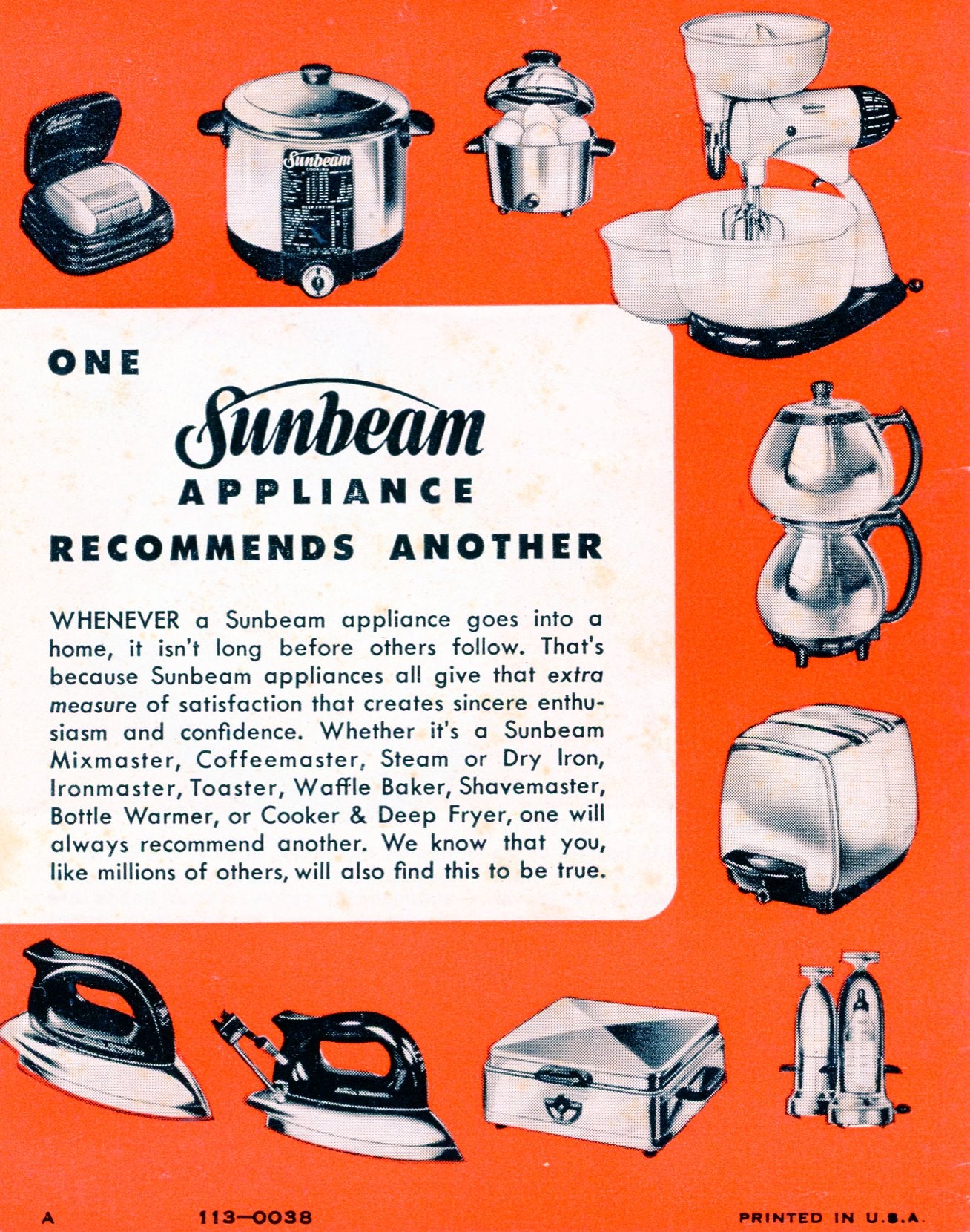 SUNBEAM MIXMASTER JUNIOR Recipe Book and Instructions Circa 1952